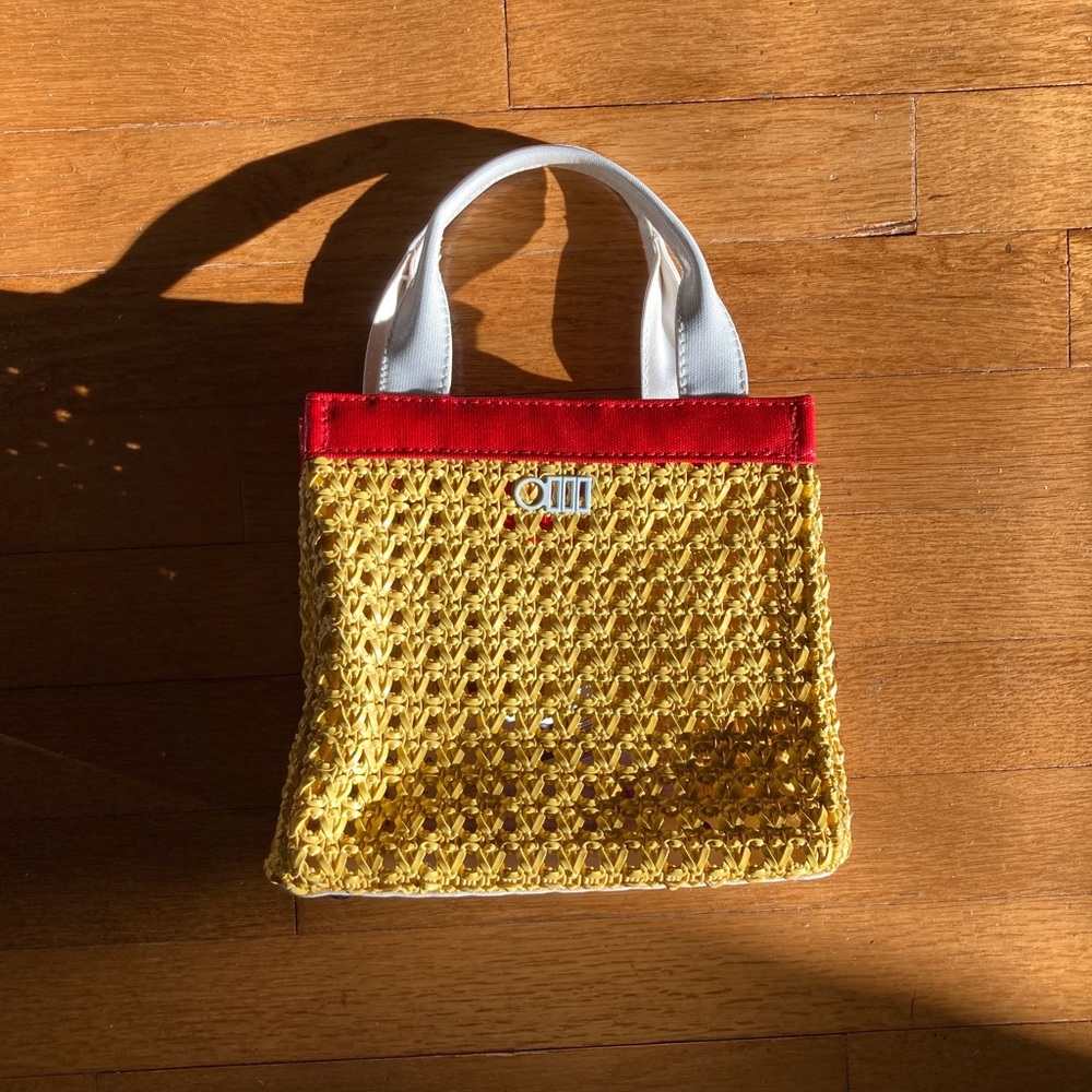 Solid and Striped Louisa Faux Leather Woven Mini Tote Bag | Mini bag, Mini purse